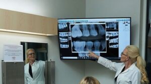 Dr Cohan reviewing dental treatment plan on screen honest dentist Summerlin Dental Solutions Las Vegas transparency